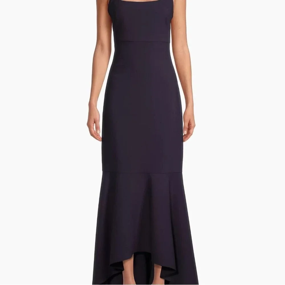 Women's NWT Likely Navy Blue Barnes Sleeveless Mermaid Ruffle Formal Dress SZ 0 - Picture 2 of 15